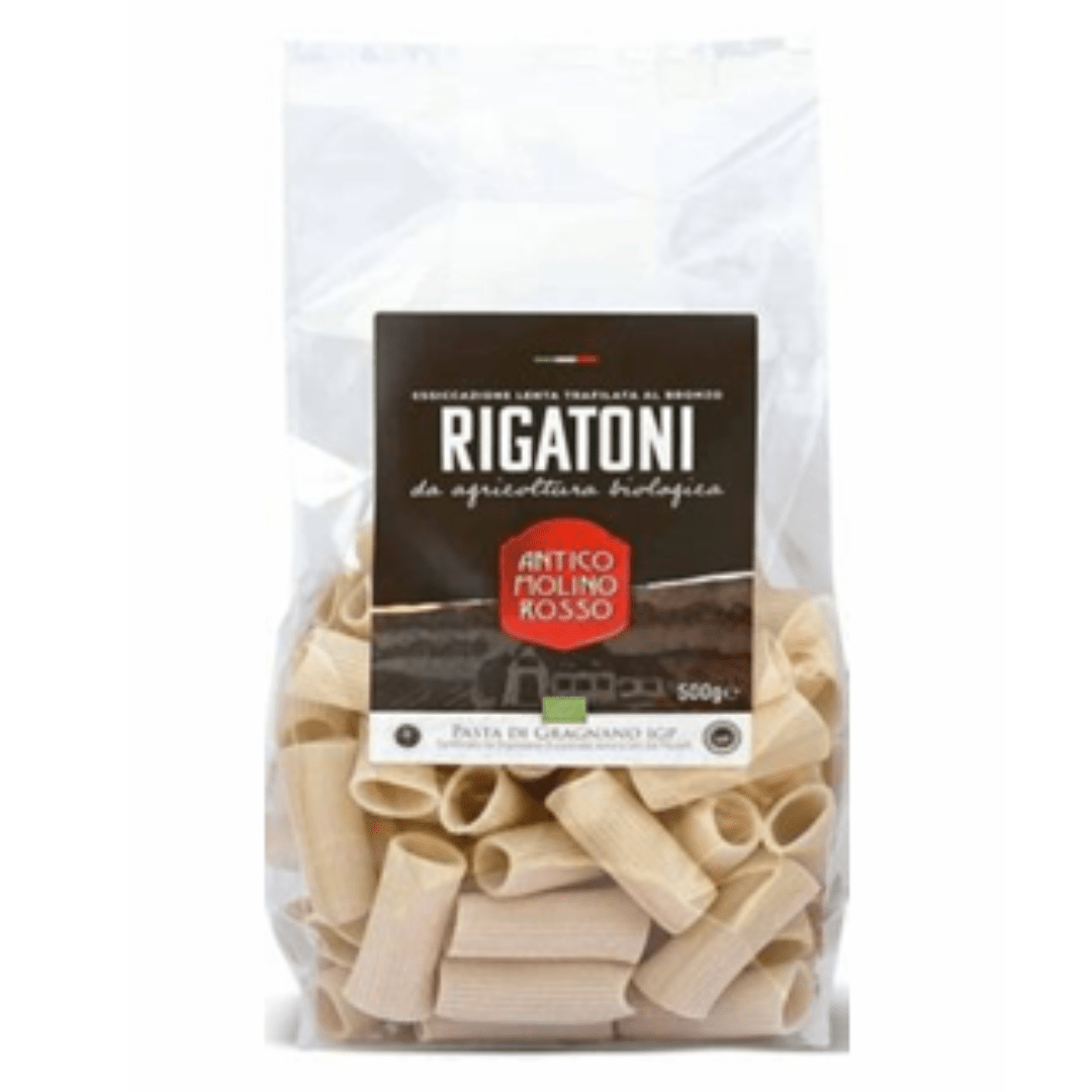 Organic Rigatoni Wheat Pasta - IGP Gragnano 500g | معكرونة ريغاتوني القمح العضوية - 2kShopping