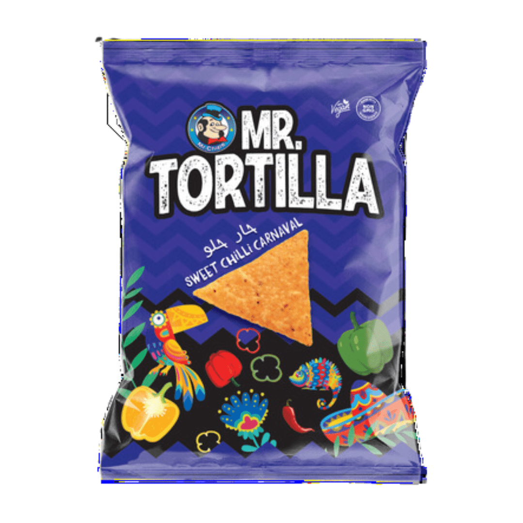 Mr Chips Tortilla Sweet Chilli 155g | مستر شيبس تورتيلا الحلو الحار - 2kShopping