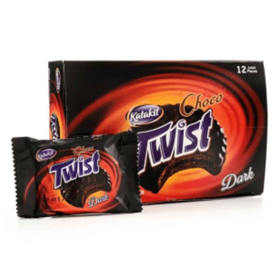 Katakit Choco Twist Dark 12 x 24g | تويست شوكولاتة دا - 2kShopping
