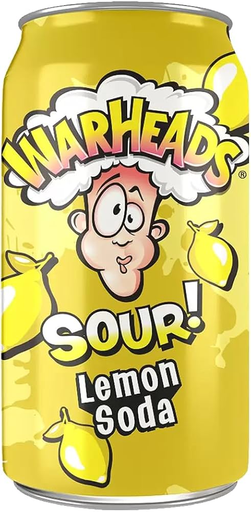Warheads Sour Lemon Soda 355ml | وور هيدز مشروب بنكهة الليمون الحامض - 2kShopping