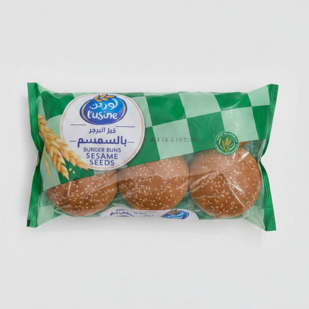 Lusine Sesame Seed Burger Bun 400g|خبز برجر بالسمسم لوسين 400 جم
