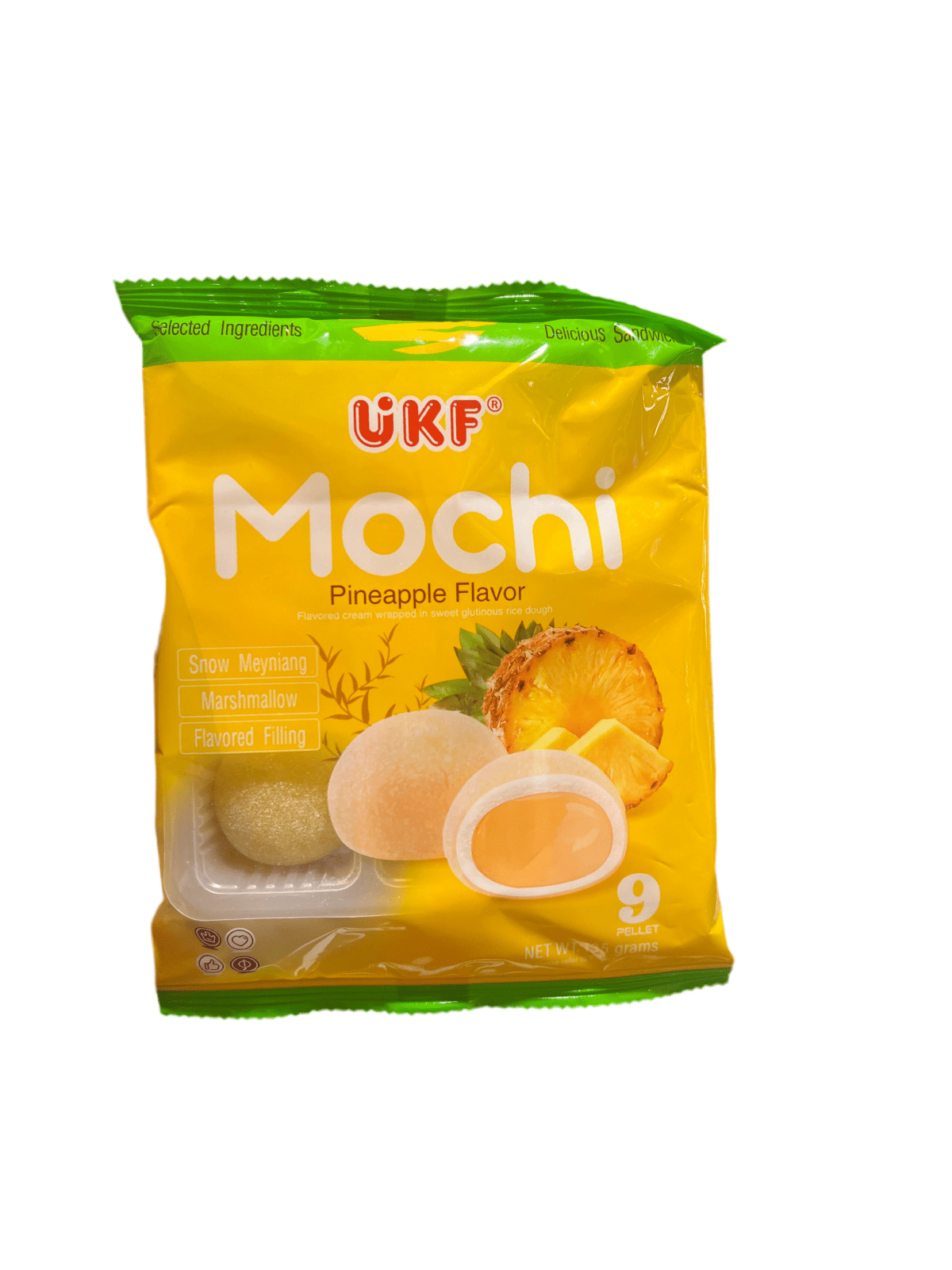 UKF Mochi Pineapple Flavor 135g(Exp:31/12/2025) | كرات الموتشي بنكهة الاناناس - 2kShopping