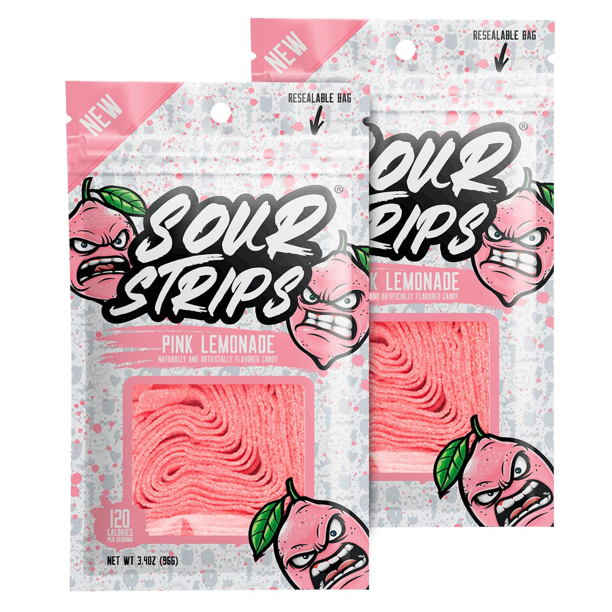 Sour Strips Pink Lemonade Flavored Candy 96g - 2kShopping