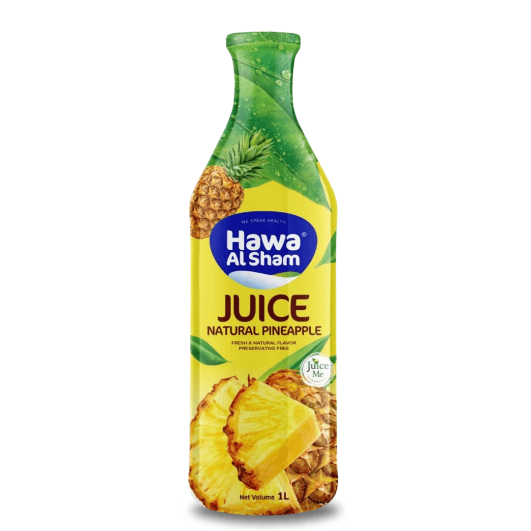 Hawa Al Sham Natural Juice Pineapple 1L | هوى الشام عصير اناناس طبيعي - 2kShopping