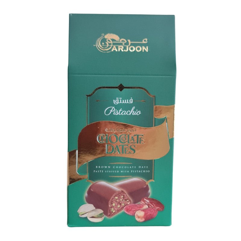 Arjoon Chocolate Dates with Pistachio 200g | عرجون تمر بالشوكولاتة والفستق (Exp;12/02/2026) - 2kShopping