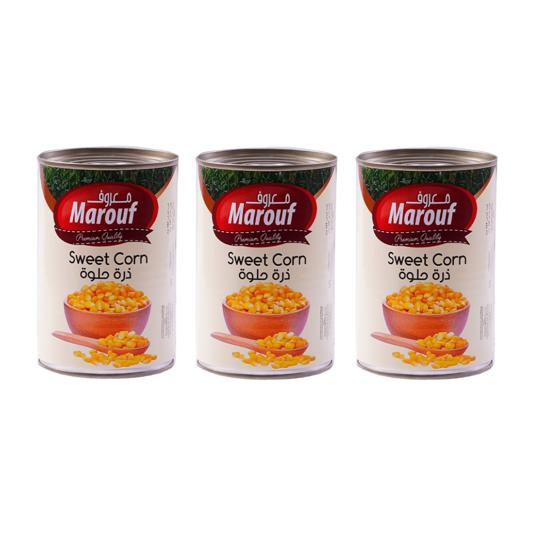 Marouf Sweet Corn 3x400g | معروف ذرة حلوة - 2kShopping