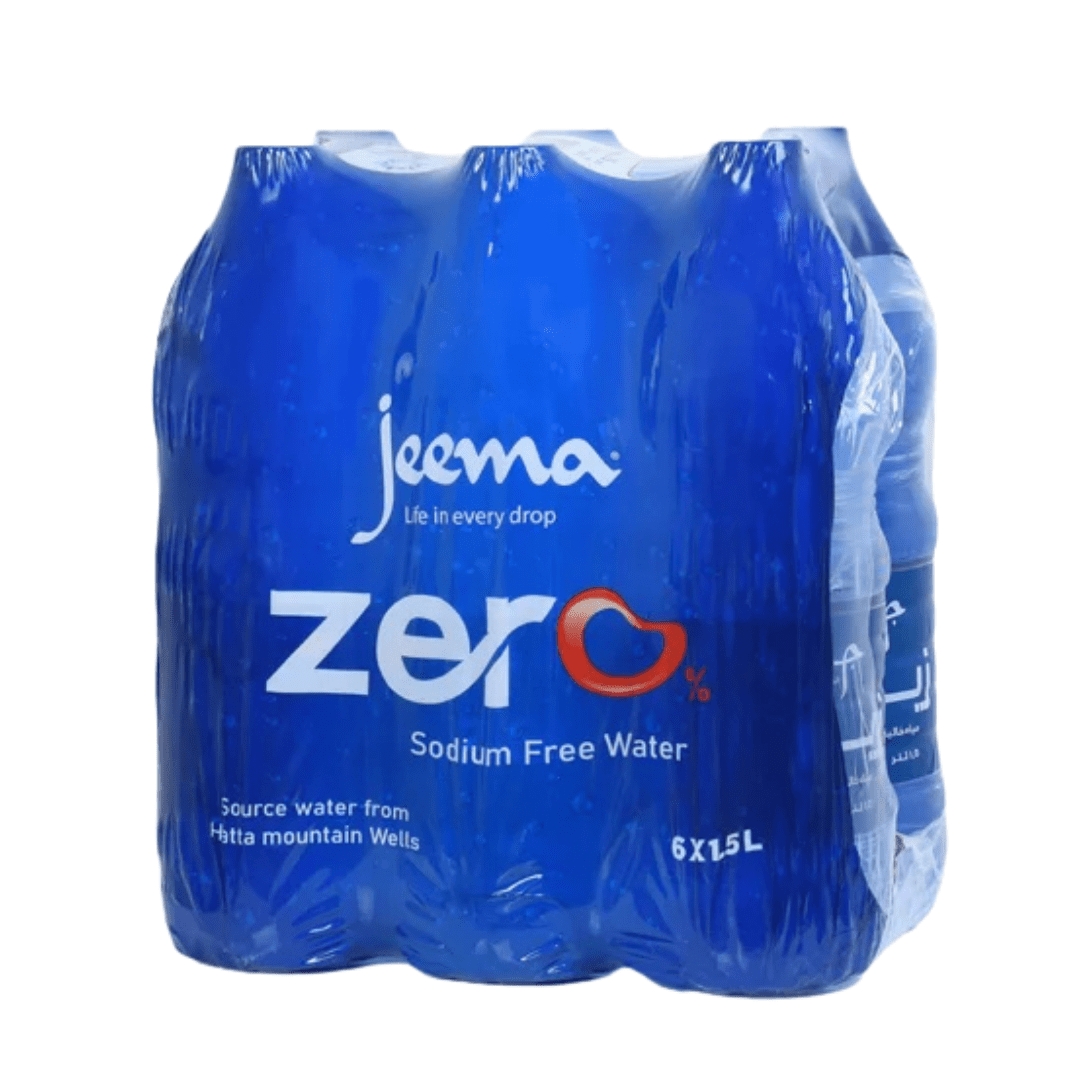 Jeema Mineral Water Bottles Zero Sodium 6 x 1.5 L | جيما مياه معدنية خالية من الصوديوم - 2kShopping