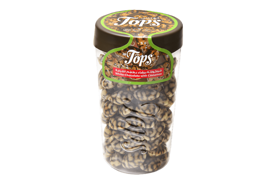 Tops Dragee White Chocolate with Cinnamon 230g | توبس شوكولا دراجيه بالقرفة - 2kShopping