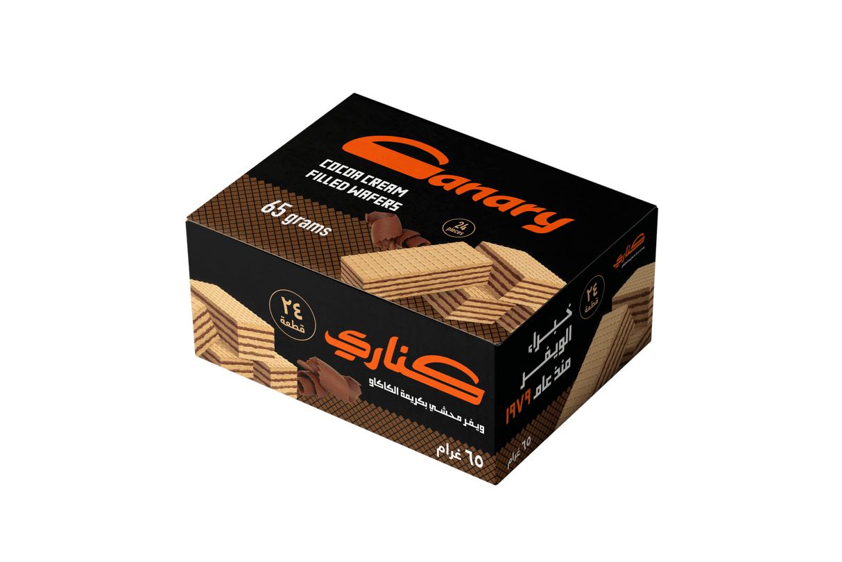 Canary Wafer with Chocolate Cream 24 x 65g | بسكويت كناري كبير - 2kShopping