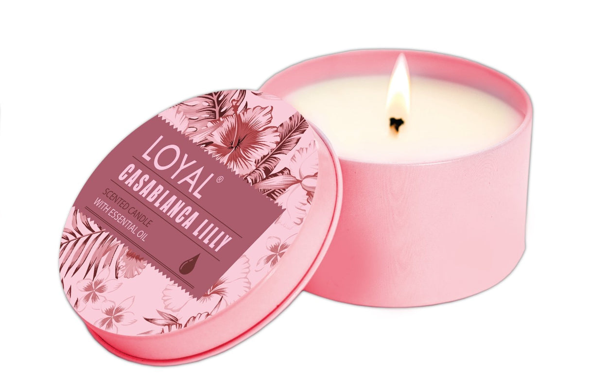 Loyal Casablanca Lilly Scented Long Burning Candle 150g | شمع معطر زهرة الكازابلانكا - 2kShopping