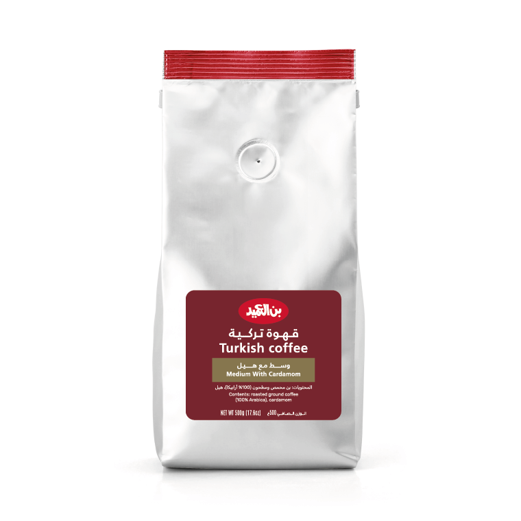 Al Ameed Turkish Coffee Medium with Cardamom 500g | بن العميد قهوة تركية وسط مع هيل