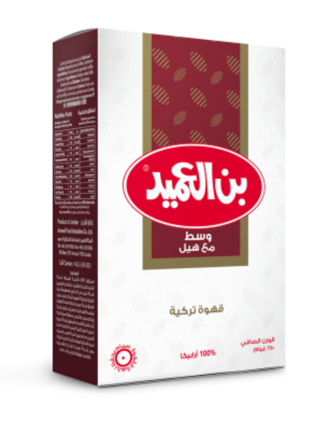 Al Ameed Turkish Coffee Medium with Cardamom 250g | بن العميد قهوة تركية وسط مع هيل - 2kShopping