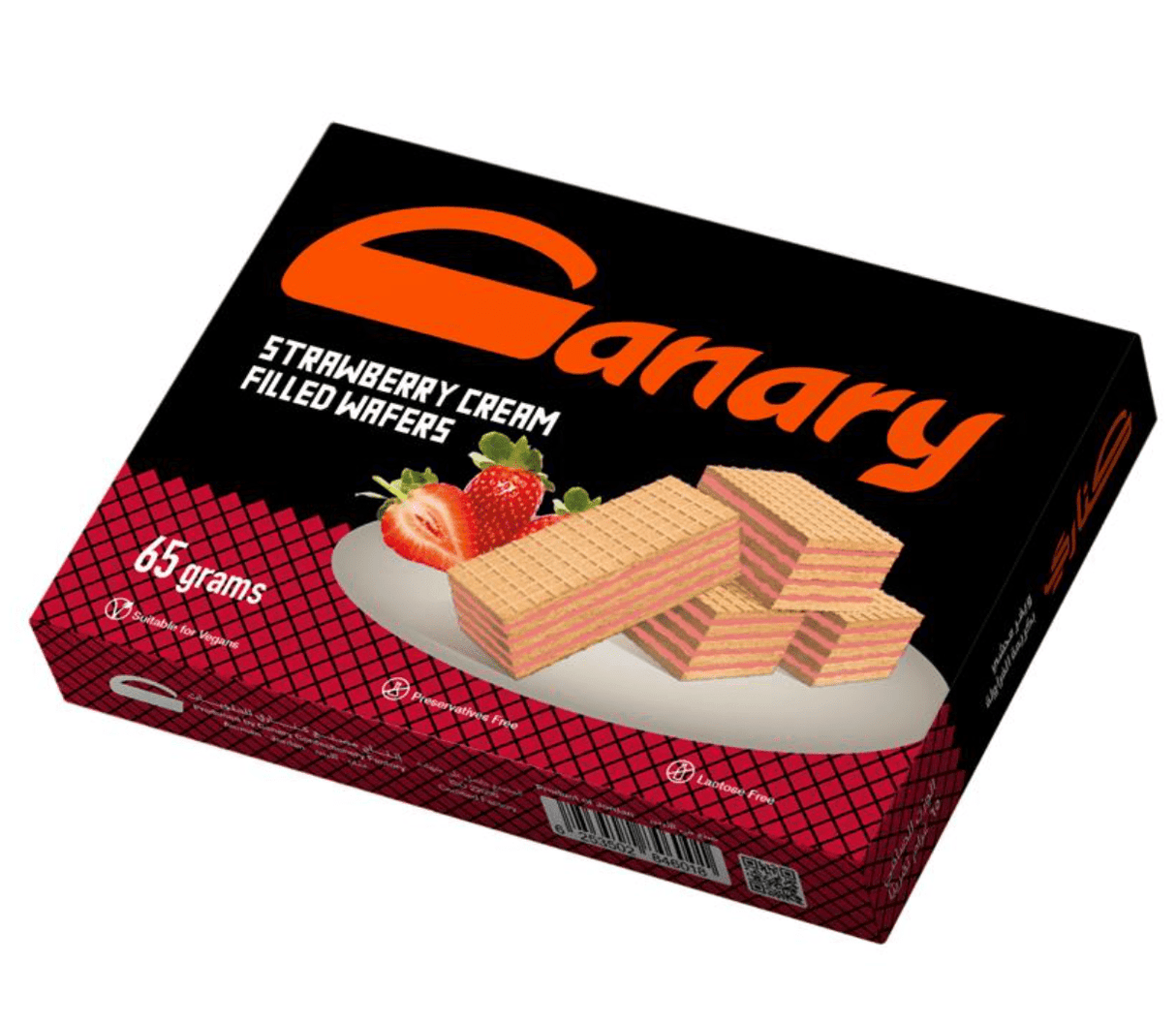 Canary Wafer with Strawberry Cream 65g (Exp:12 - 2025) | بسكويت كناري كبير بالفراولة - 2kShopping