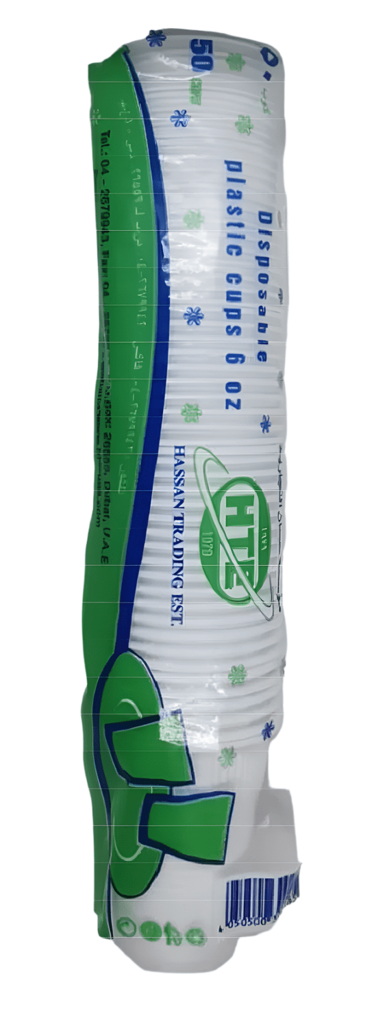 HTE Disposable Plastic Cups 100x6oz | اكواب بلاستيكية - 2kShopping