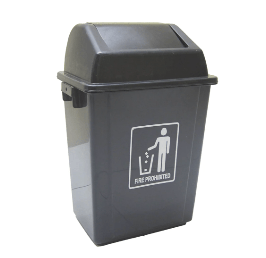 Moonlight Dustbin 20L Grey Push Type | سلة قمامة بلاستيكية - 2kShopping