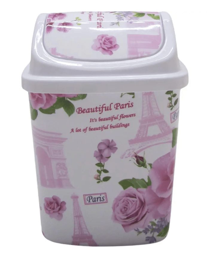 Moonlight Dustbin Push Type Flower 9L | سلة قمامة بلاستيكية - 2kShopping