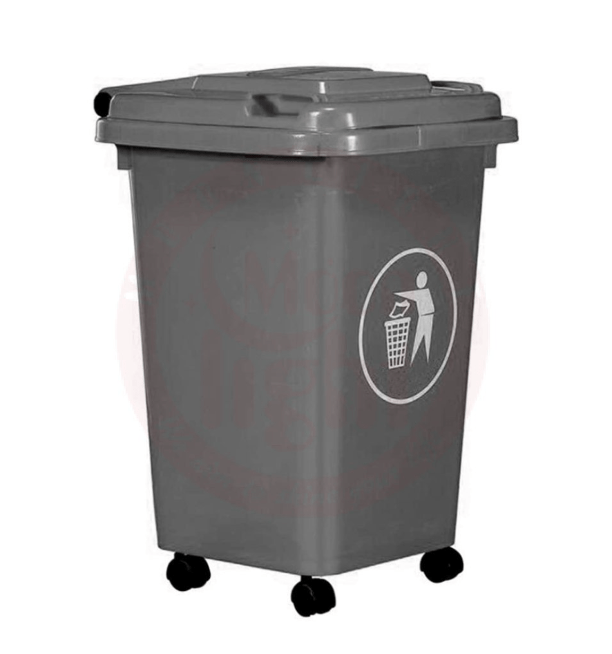 Moonlight Garbage Can 50L with Wheels Grey | حاوية قمامة رمادي - 2kShopping