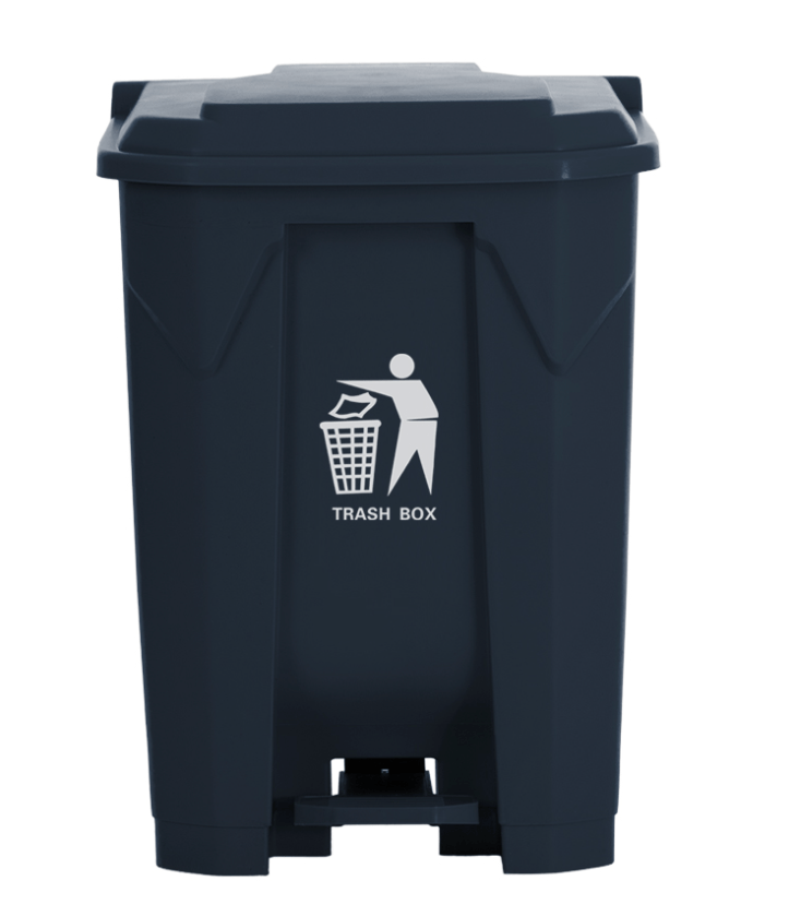 Moonlight Garbage Can 45L with Pedal Grey | حاوية قمامة رمادي - 2kShopping