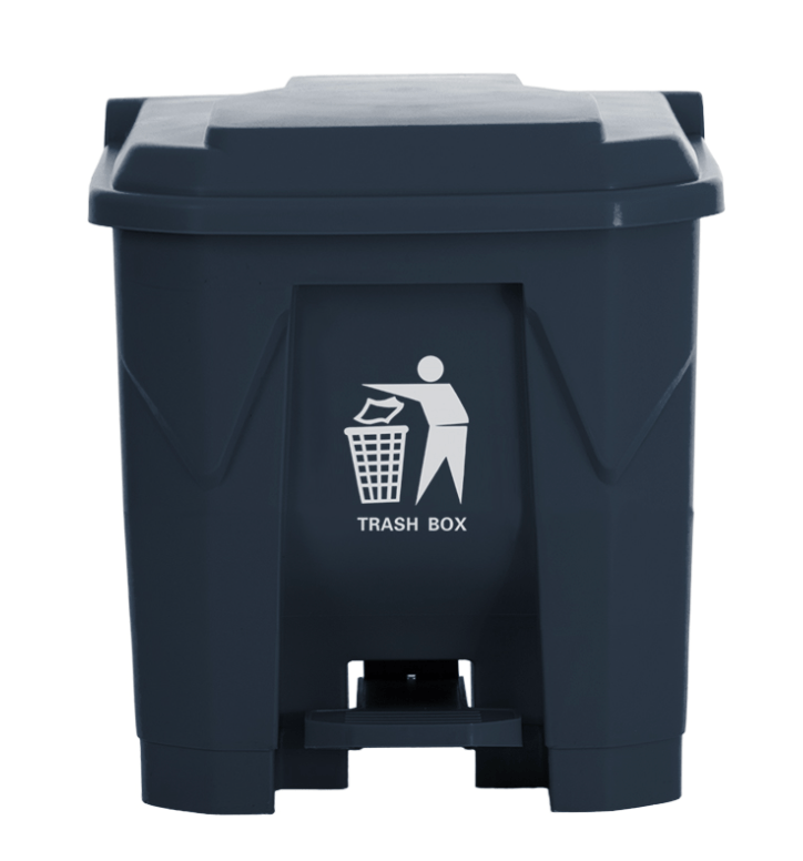 Moonlight Garbage Can 30L with Pedal Grey | حاوية قمامة رمادي - 2kShopping