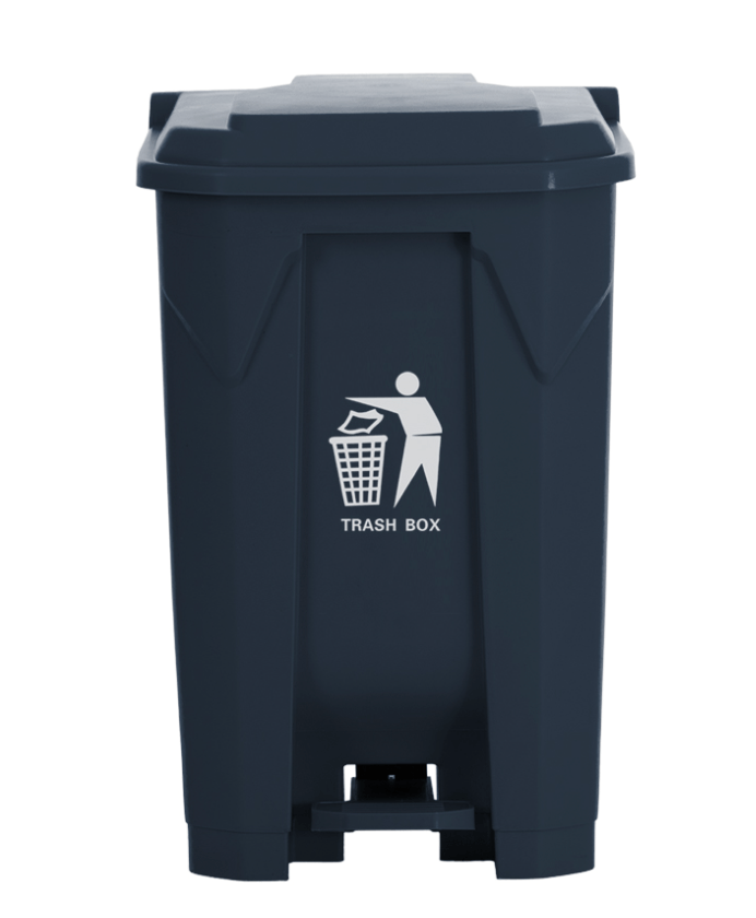 Moonlight Garbage Can 87L with Pedal Grey | حاوية قمامة رمادي - 2kShopping