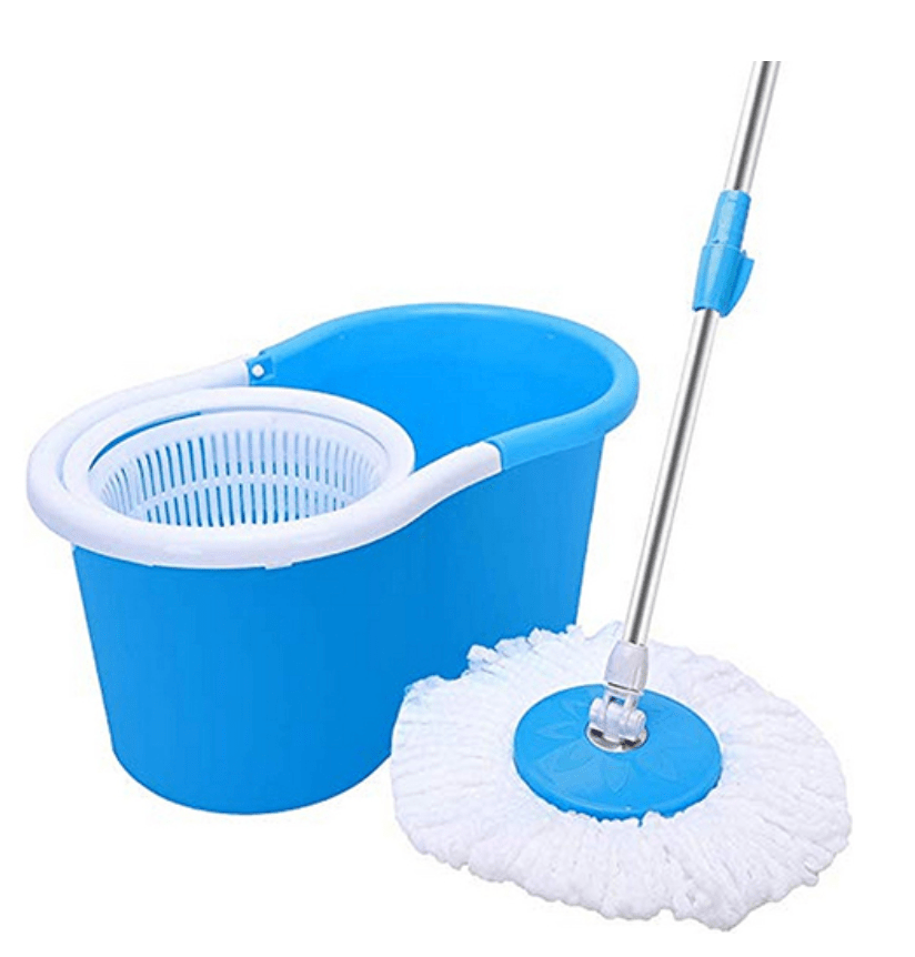 Moonlight Spin Mop Bucket with Plastic Bucket | طقم الممسحة والسطل الدوراني بلاستيك - 2kShopping