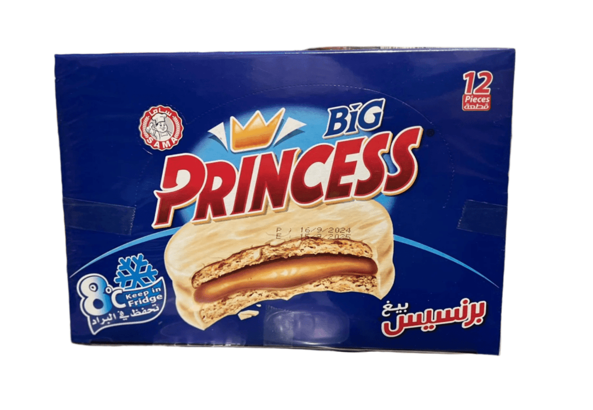 Princess Big Biscuits Dipped White Chocolate 12 x 40g | برنسيس بسكويت مغطى بالشوكولاتة البيضاء - 2kShopping