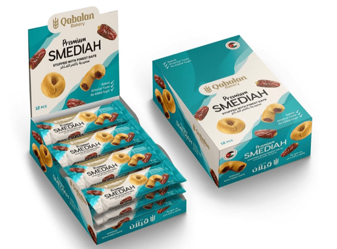 Qabalan Smediah with Dates Sugar Free CTN 6 Pack x 12 Pcs x 40g | قبلان سميدية بالتمر الفاخر بدون السكر - 2kShopping