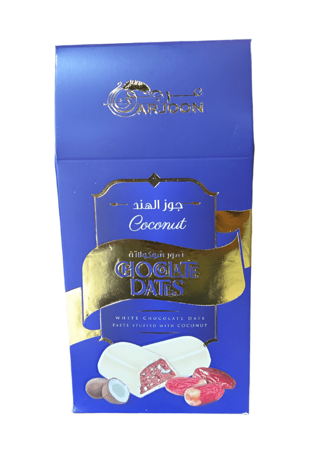 Arjoon White Chocolate Dates with Coconut 200g | عرجون تمر بالشكولاتة البيضاء وجوز الهند (Exp:21/02/2026) - 2kShopping