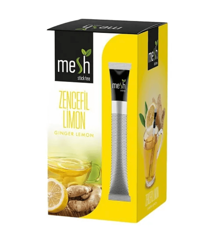 Mesh Ginger Lemon Tea 16 Sticks | اعواد شاي الزنجبيل بالليمون الفورية - 2kShopping