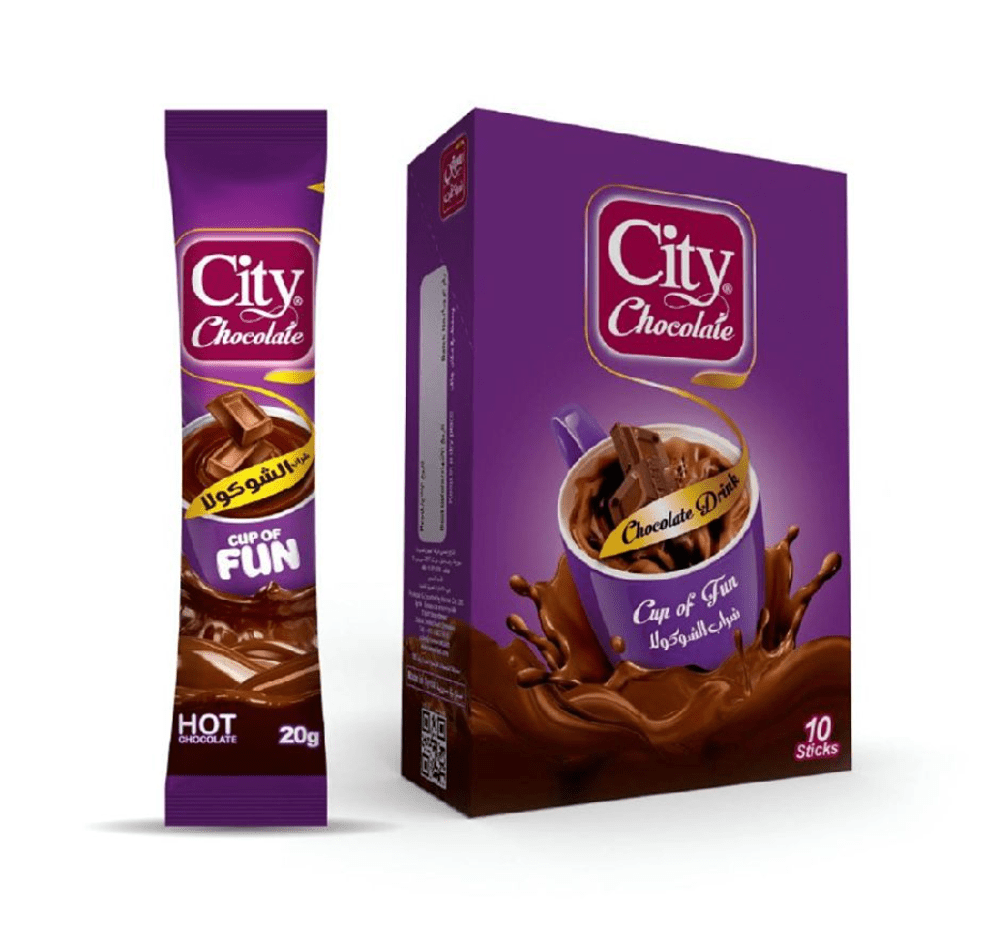 City Cafe Chocolate Drink 10+2 Sticks Free | سيتي كافيه اكياس شراب الشوكولا - 2kShopping