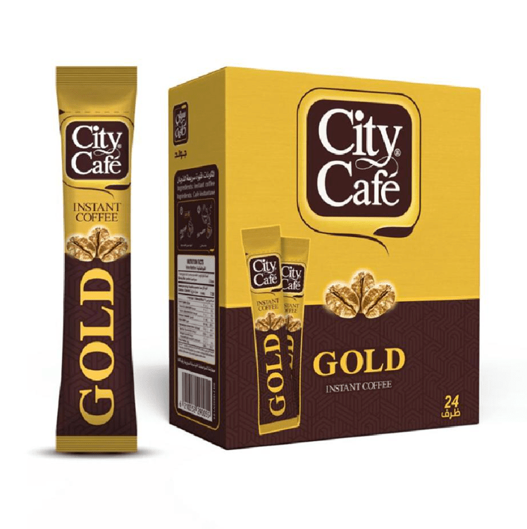 City Cafe Gold Instant Coffee Pack of 24 Sticks | سيتي كافيه اكياس قهوة ذهبية - 2kShopping