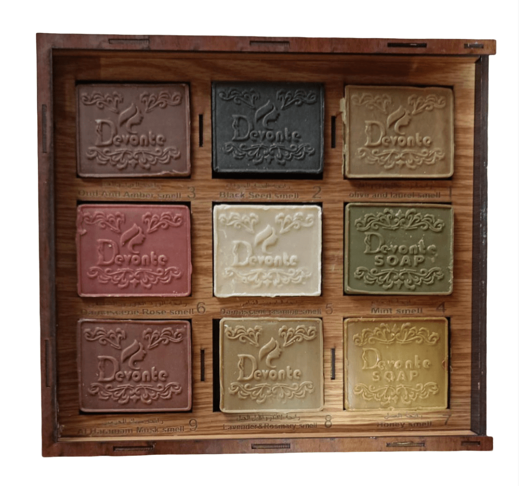 Devonte Assorted Scented Soap 9 Pcs | صابون غار حلبي خشب اصلي - 2kShopping