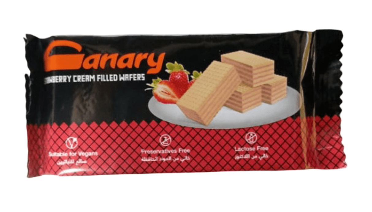 Canary Wafer with Strawberry Cream 45g | بسكويت كناري وسط - 2kShopping