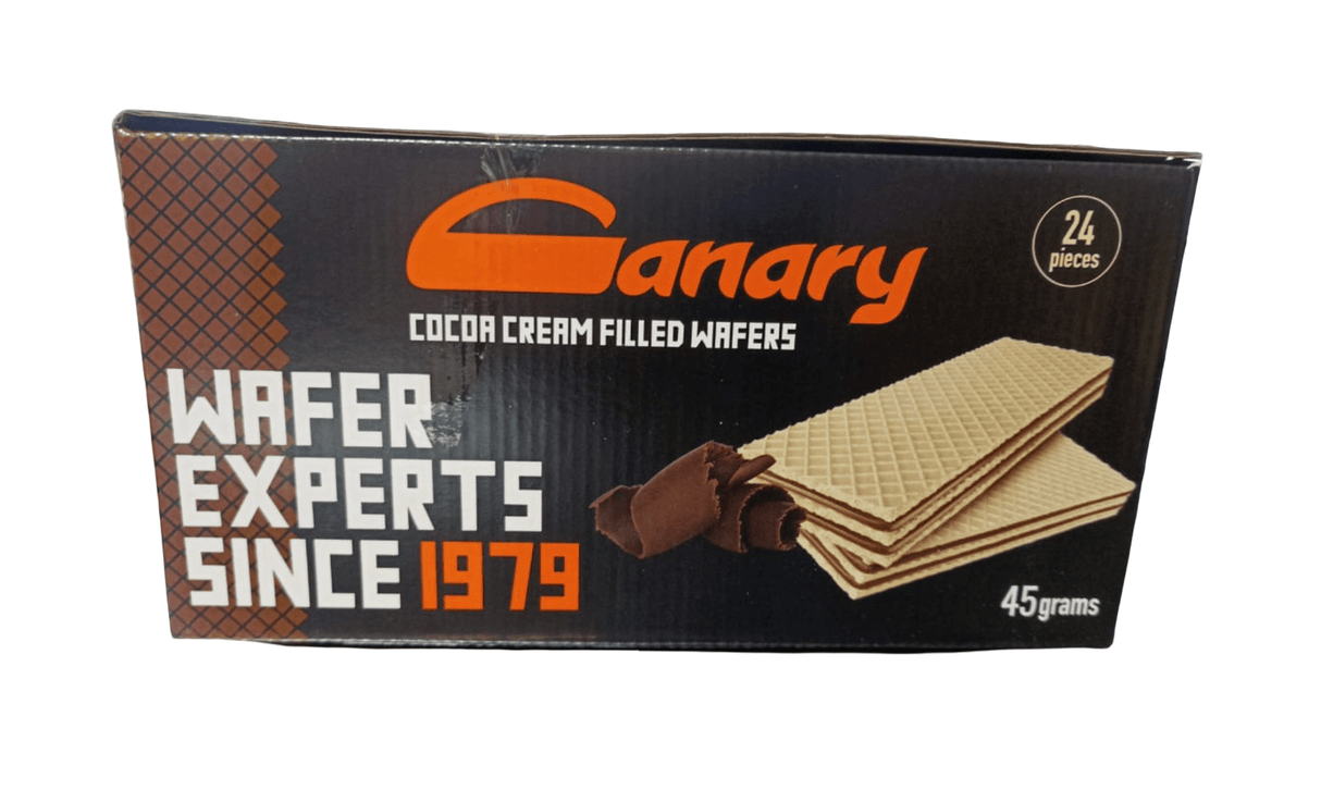Canary Wafer with Chocolate Cream 24 x 45g | بسكويت كناري وسط - 2kShopping