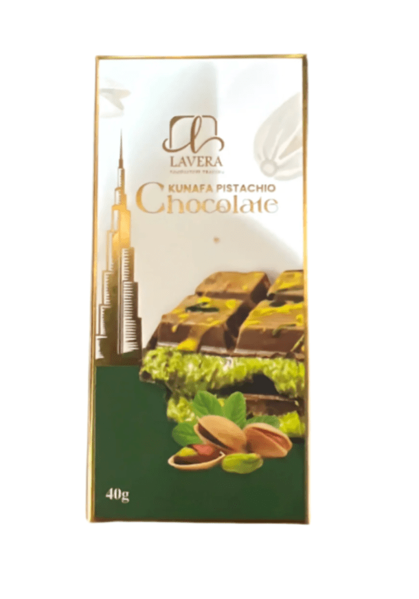 Lavera Dubai Chocolate Bar Kunafa 40g | لوح شوكولاتة دبي - 2kShopping