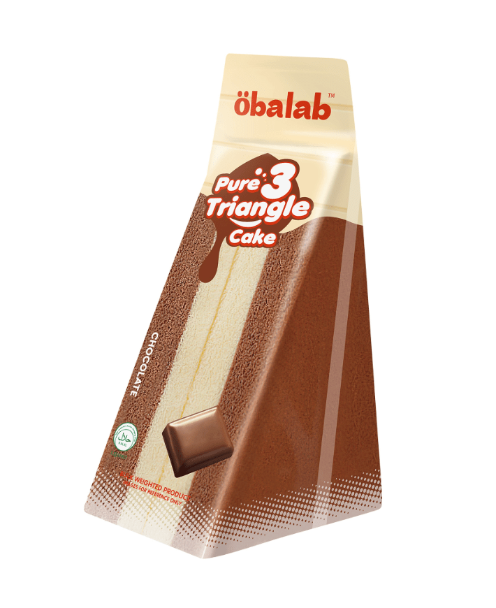 Obalab Triangle Chocolate Cake Box of 20Pcs*100g | اوبالاب كيك نكهة الشوكولاتة - 2kShopping