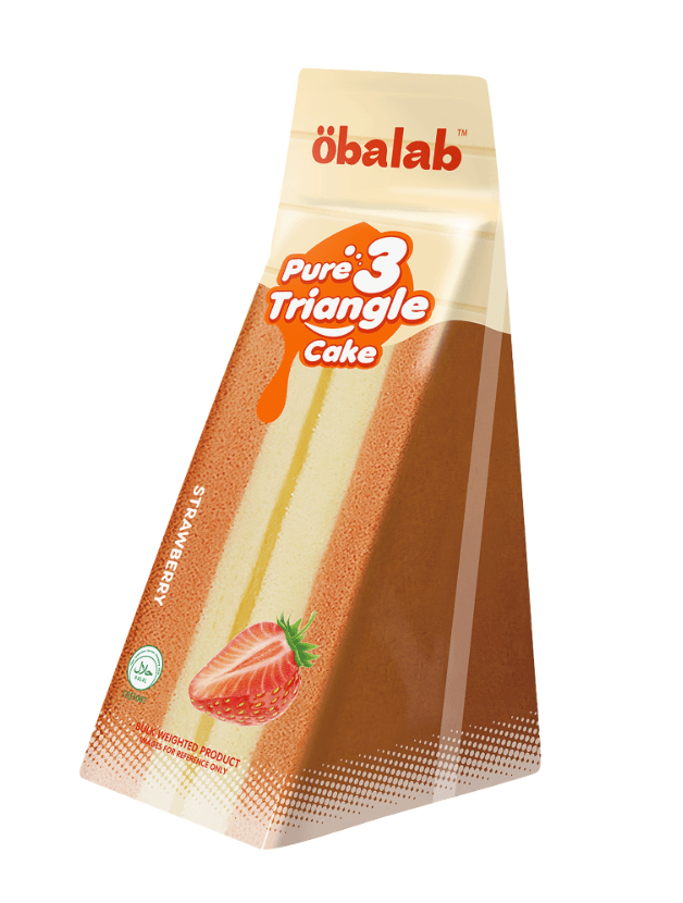 Obalab Triangle Strawberry Cake Box of 20pcs*100g | اوبالاب كيك نكهة الفراولة - 2kShopping