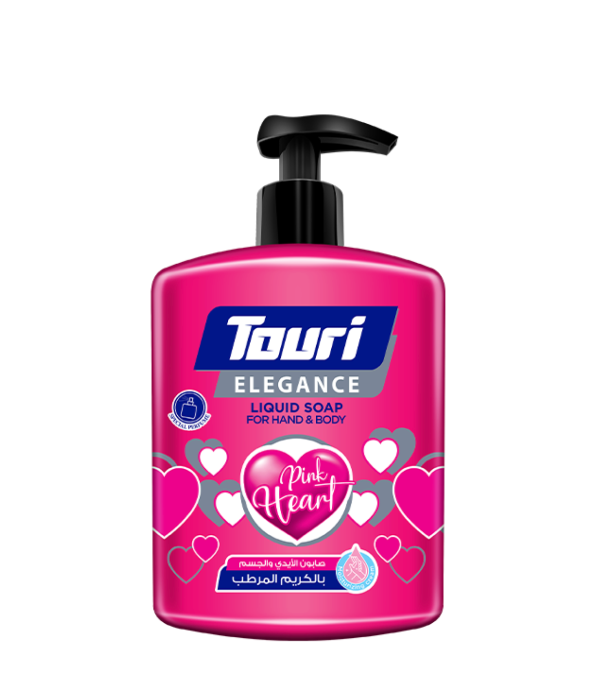 Touri Liquid Soap Pink Heart 500ml | توري صابون الايدي والجسم بالكريم المرطب