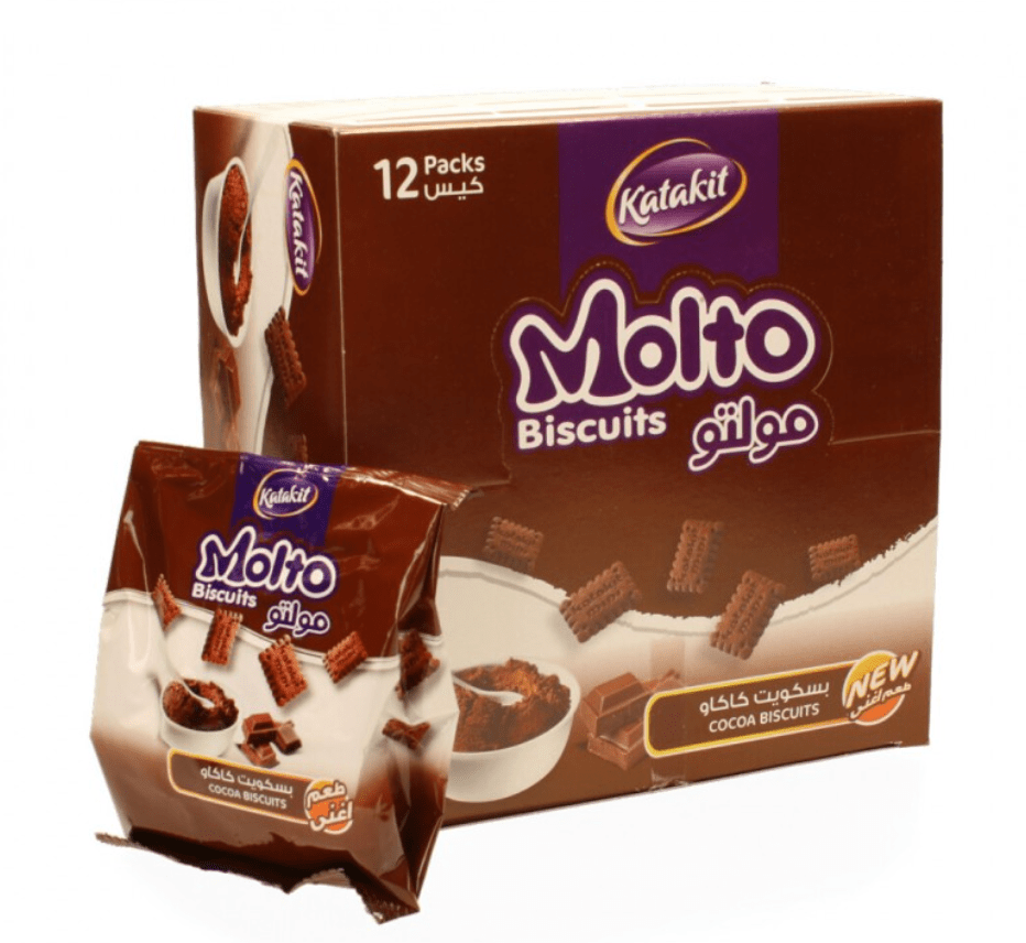 Katakit Molto Cocoa Biscuits Box 12*25g | كتاكيت مولتو بسكويت الكاكاو - 2kShopping