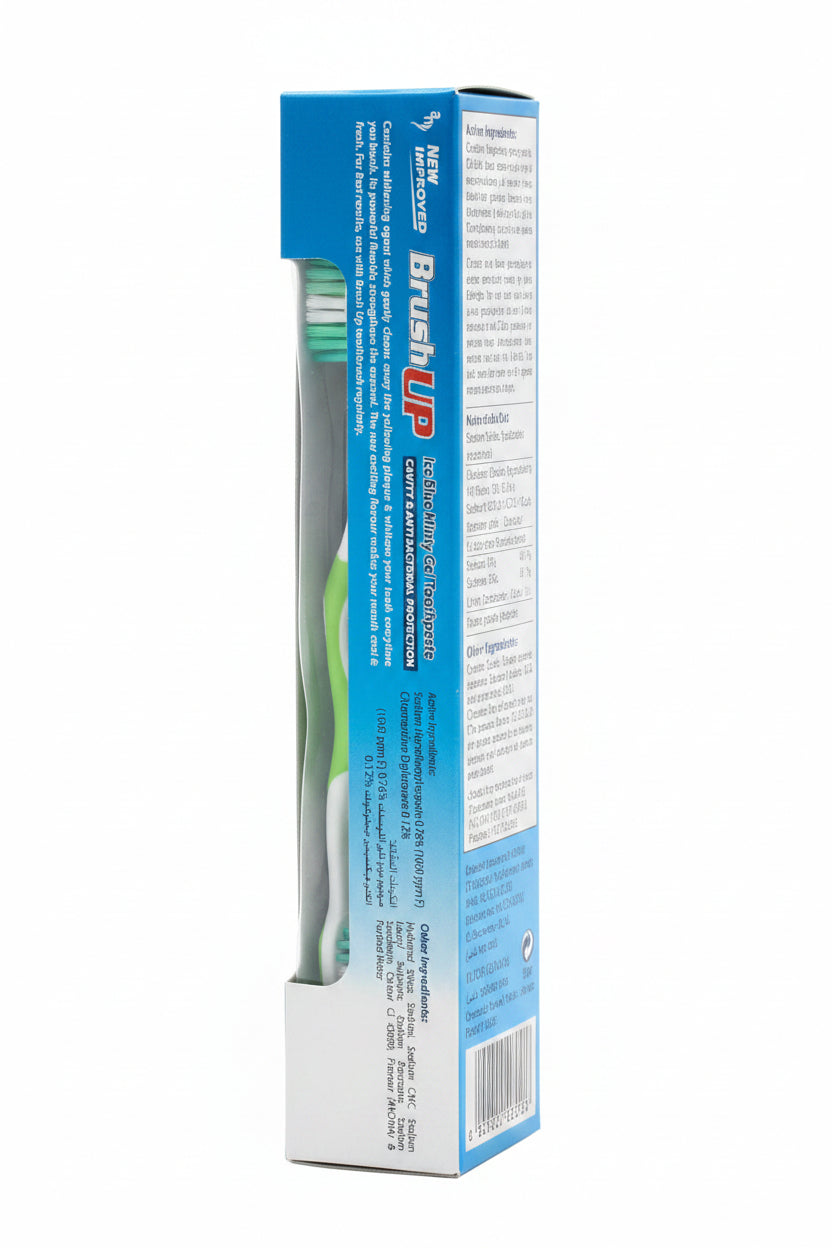Brush Up Ice Blue Minty Gel Toothpaste 180g with Toothbrush Pack