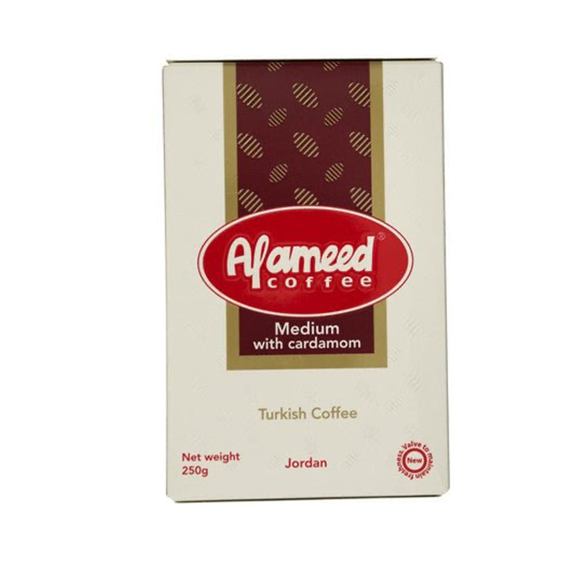 Al Ameed Turkish Coffee Medium with Cardamom 250g | بن العميد قهوة تركية وسط مع هيل - 2kShopping