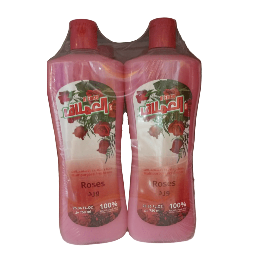 Al Emlaq Multipurpose Freshener Roses Pack of 2 x 750ml | العملاق معطر متعدد الاستعمالات بالورد - 2kShopping