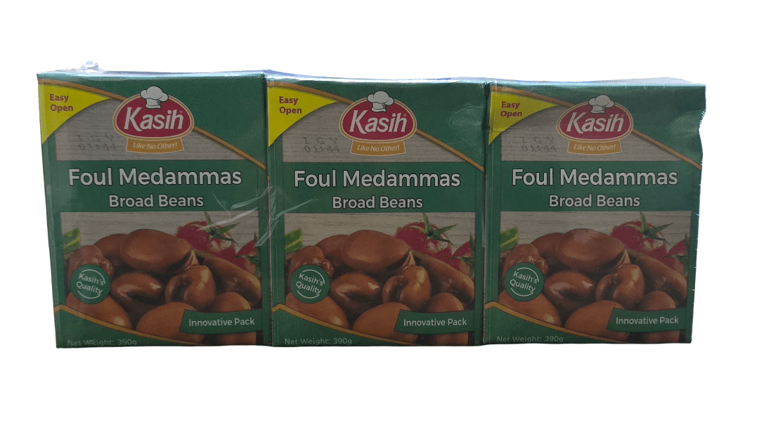 Al Kasih Large Broad Beans 3X390g | الكسيح فول مدمس حبة كبيرة - 2kShopping
