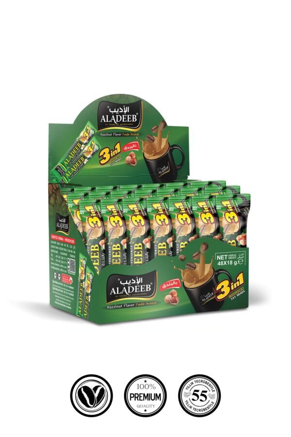 Aladeeb Hazelnut 3in1 Coffee Mix 18g - 2kShopping