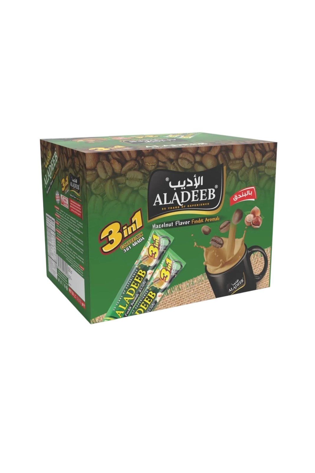 Aladeeb Hazelnut 3in1 Coffee Mix Box of 24x18g - 2kShopping