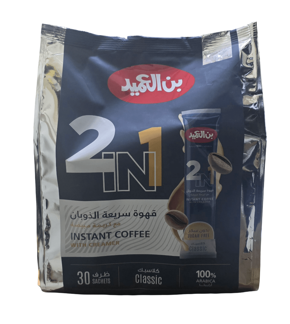 Alameed Coffee 2in1 Classic Instant Coffee w/Creamer Sugar Free (30pcs*13g) - 2kShopping
