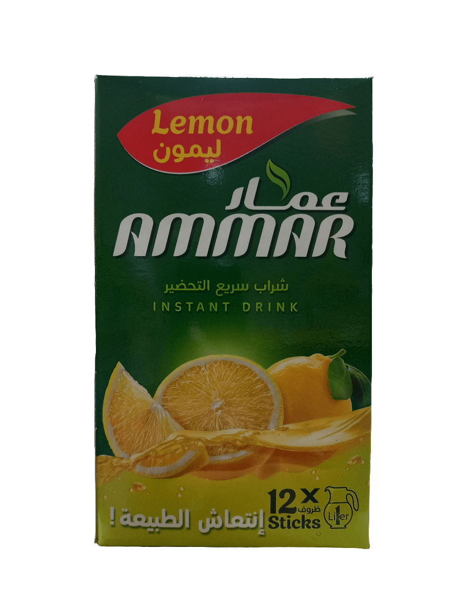 Ammar Instant Drink Lemon Pack of 12 | عمار بودرة شراب الليمون - 2kShopping