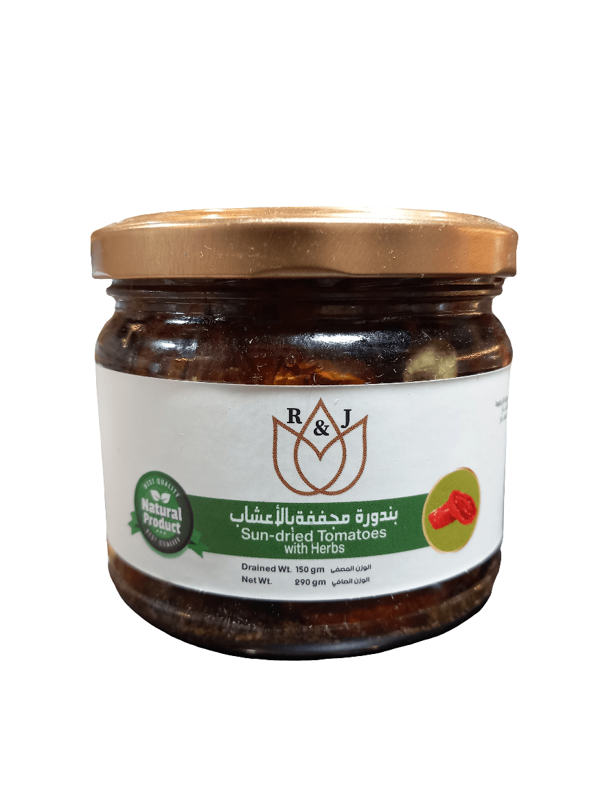 R&J Sun - Dried Tomato Halves in Oil with Herbs 290g | آر آند جي بندورة مجففة بالاعشاب - 2kShopping