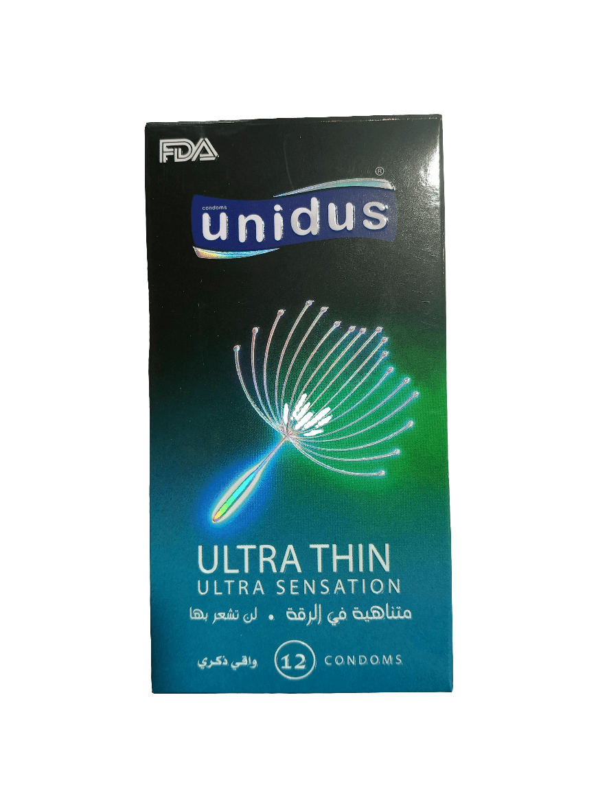 Unidus Condom Ultra Thin Pack of 12 | يونيدوس واقي ذكري رقيق جدا - 2kShopping