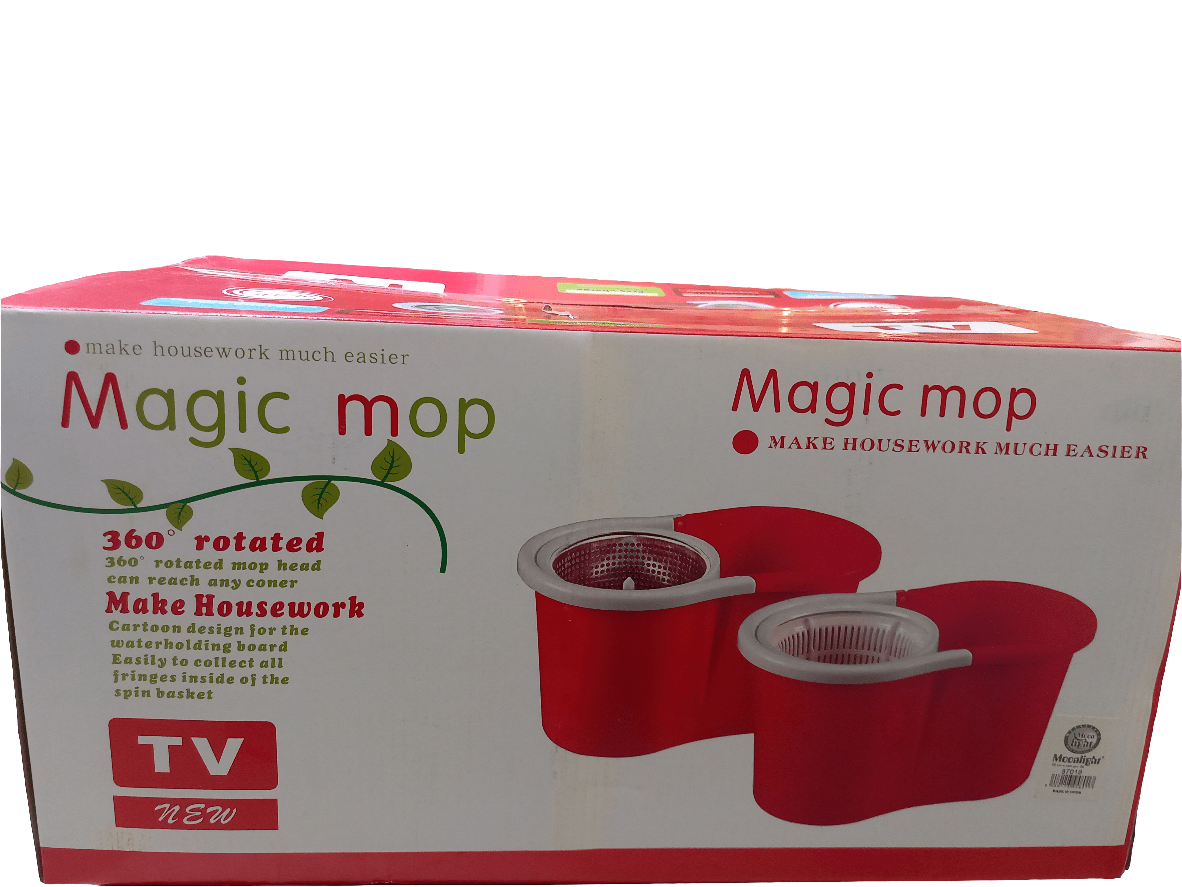 Moonlight Spin Mop Bucket with Plastic Bucket | طقم الممسحة والسطل الدوراني بلاستيك - 2kShopping
